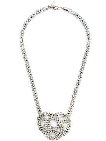 Michael Schmidt Swarovski Crystal Knot Necklace