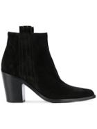 Sartore Mid Heel Ankle Boots - Black