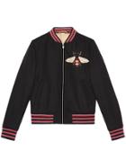 Gucci Felt Jacket With Bee Patch - Black