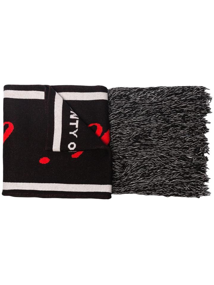 Marcelo Burlon County Of Milan Logo Intarsia Scarf - Black