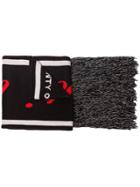 Marcelo Burlon County Of Milan Logo Intarsia Scarf - Black