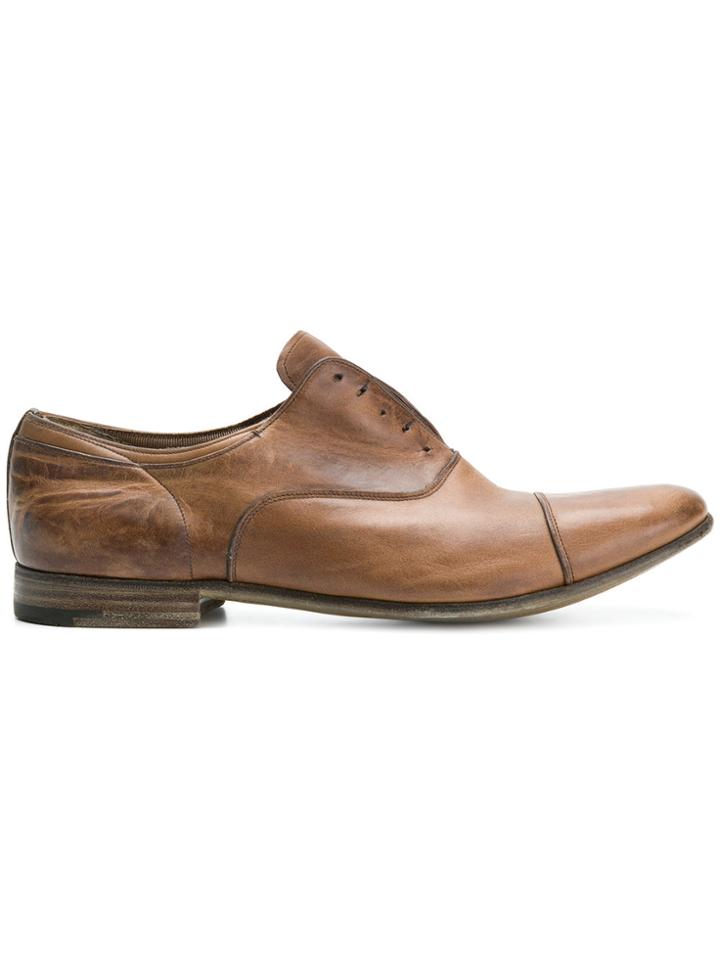 Premiata Laceless Oxford Shoes - Brown