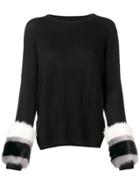 Izaak Azanei Fur Cuff Sweater - Black