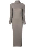 Rick Owens Lilies Fitted Turtleneck Dress - Grey