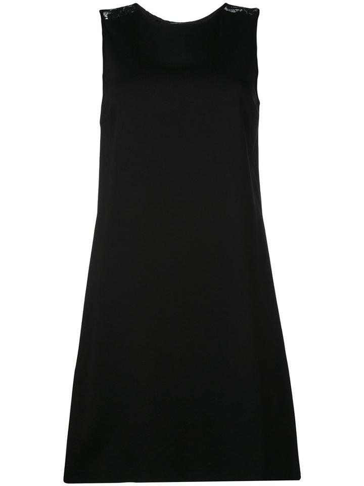 Twin-set - Lace Insert Dress - Women - Polyester/spandex/elastane/viscose - M, Black, Polyester/spandex/elastane/viscose