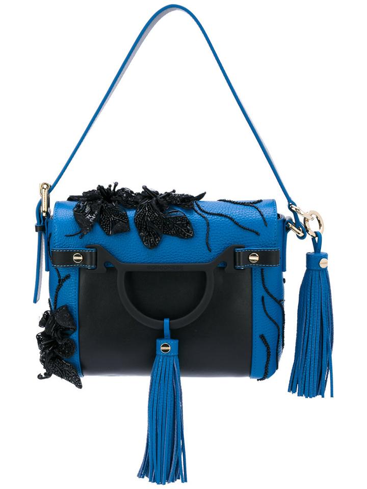 Borbonese - Contrast Fringed Shoulder Bag - Women - Leather - One Size, Black, Leather