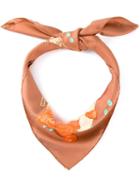 Hermès Vintage Rose Print Scarf, Women's, Yellow/orange