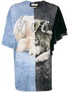 Night Market Embellished Printed T-shirt - Blue