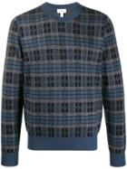 Brioni Jacquard Check Knitted Jumper - Blue
