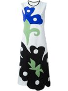 Victoria Victoria Beckham Crepe Abstract Applique Midi Dress