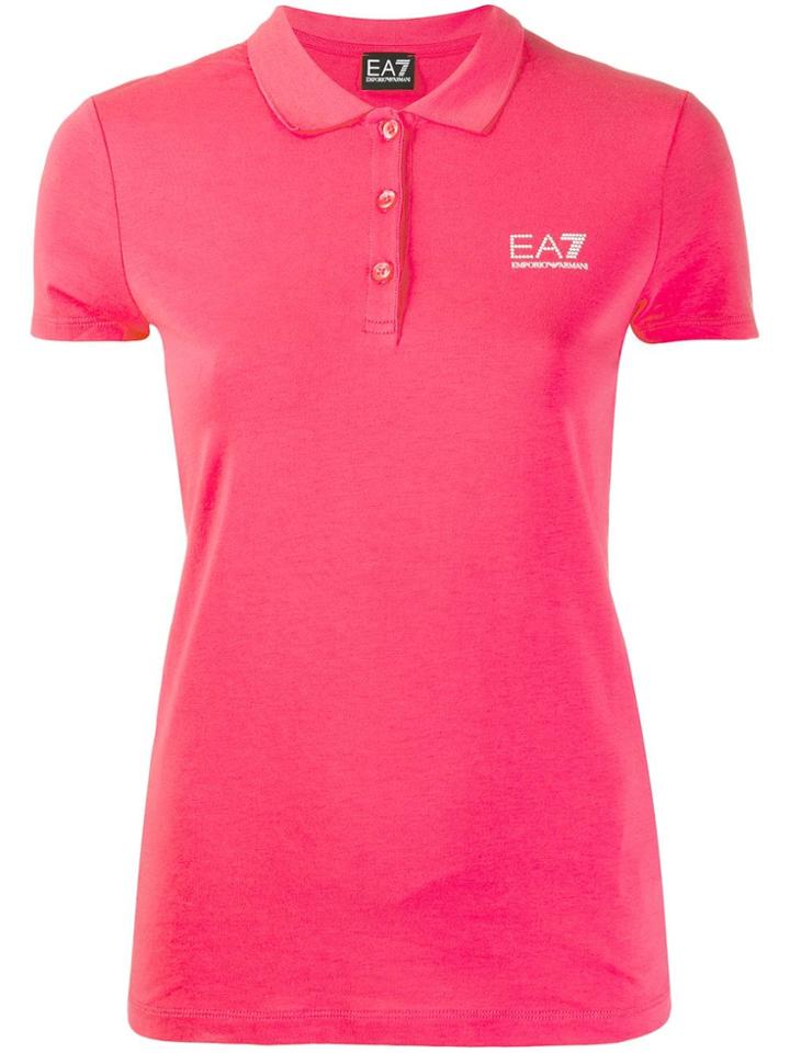 Ea7 Emporio Armani Embroidered Logo Polo Top - Pink