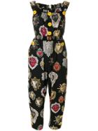 Dolce & Gabbana Sacred Heart Print Jumpsuit - Black
