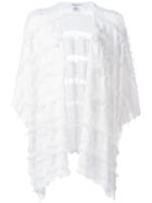 Lamberto Losani Fringed Open Cardigan, Women's, White, Cotton/cashmere