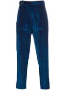 Umit Benan Patch Pockets Pants, Men's, Size: 50, Blue, Cotton/viscose/spandex/elastane