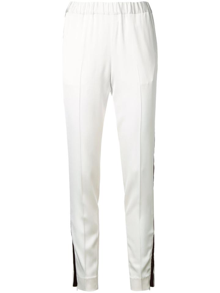 08sircus Contrast Track Pants, Women's, Size: 36, White, Rayon/triacetate/polyurethane