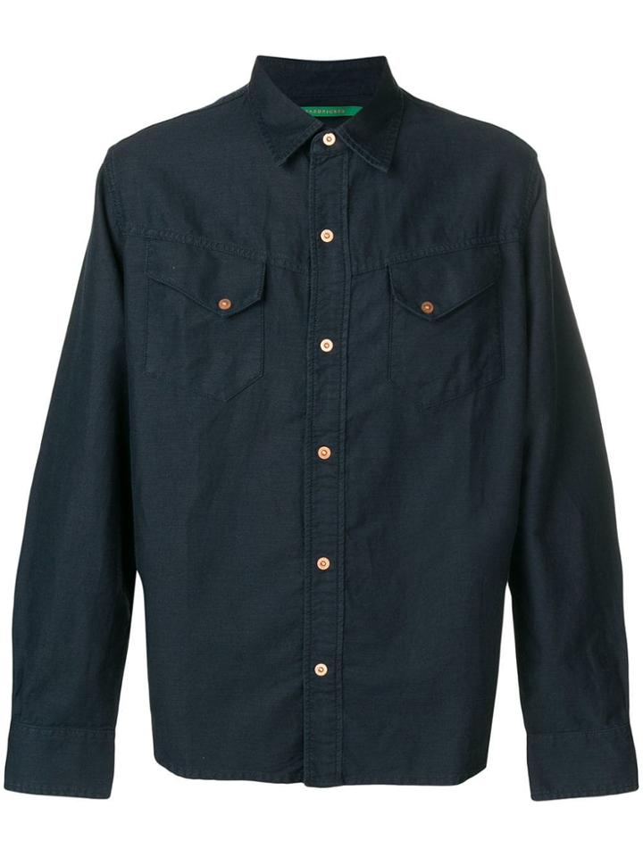 Hand Picked Flap Pocket Shirt - Blue
