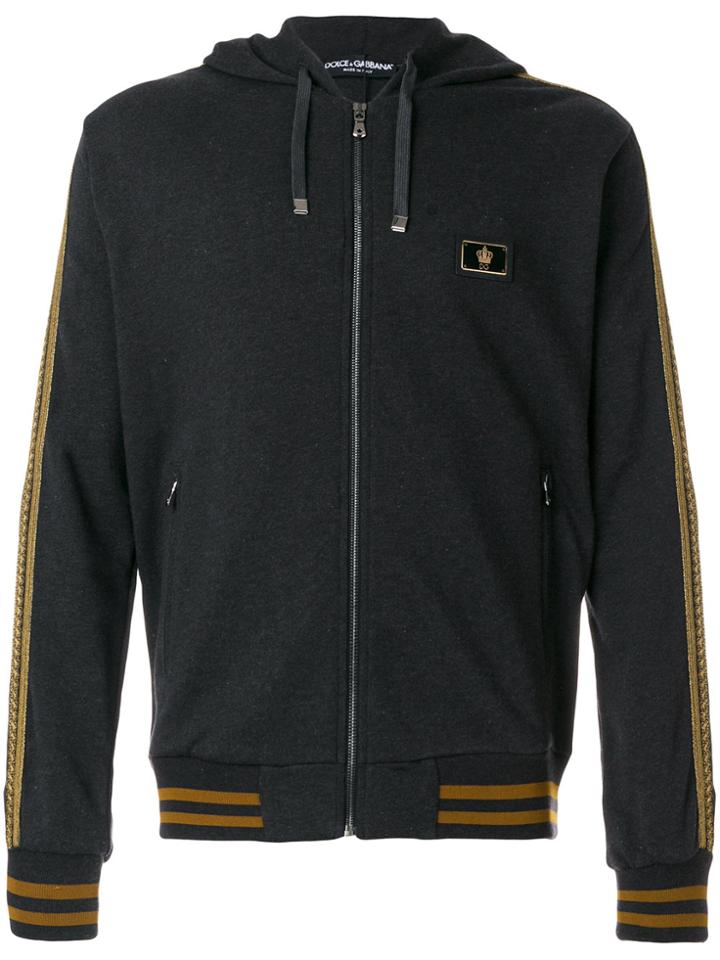 Dolce & Gabbana Metallic Detail Hoodie - Grey
