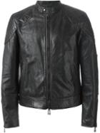 Belstaff Zip Leather Jacket, Men's, Size: 50, Black, Leather/cotton/viscose