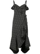 Jonathan Simkhai Speckle Print Ruffled Dress - Black