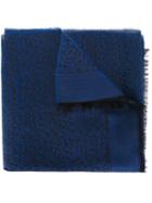 Lanvin Letter Scarf, Men's, Blue, Silk/linen/flax/cashmere