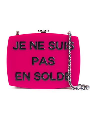 Chanel Vintage 'je Ne Suis Pas En Solde' Shoulder Bag, Women's, Pink/purple