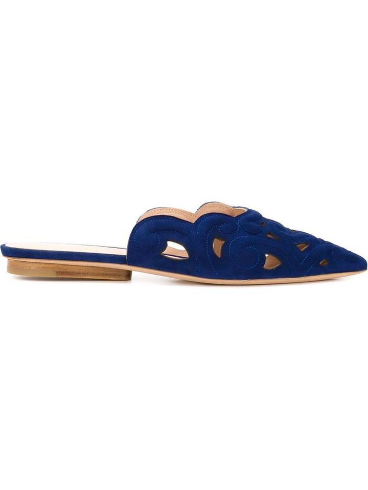 Derek Lam Tokyo Mules, Women's, Size: 37.5, Blue, Leather