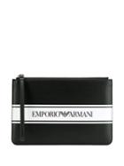 Emporio Armani Stripe Trim Clutch - Black