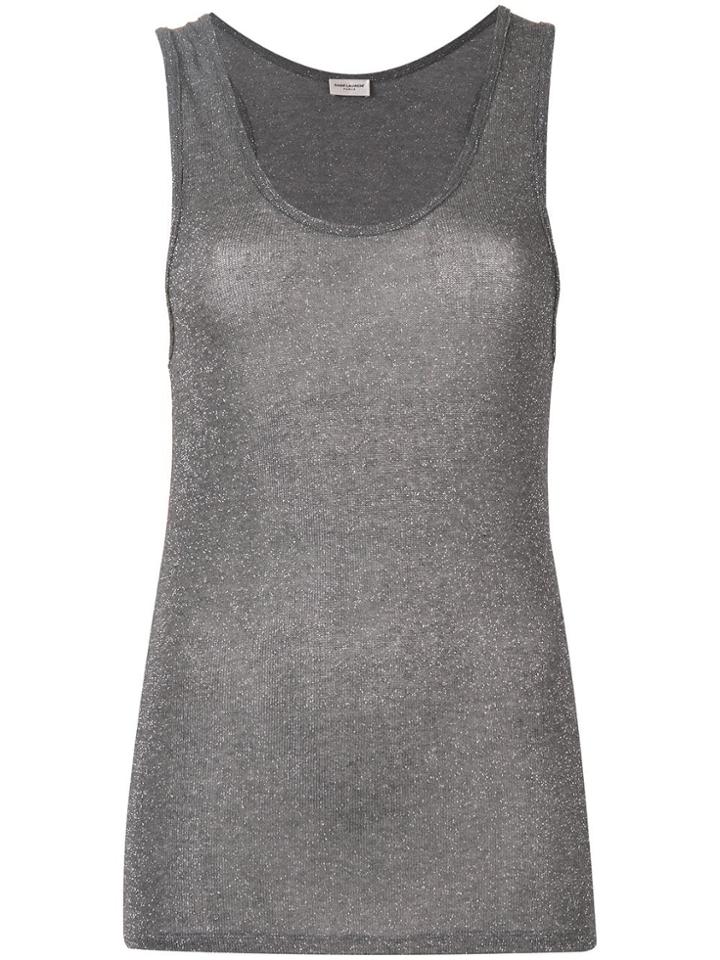 Saint Laurent Slim-fit Tank Top - Grey