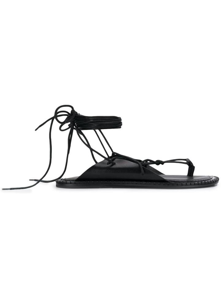Ann Demeulemeester Ankle Tie Sandals - Black