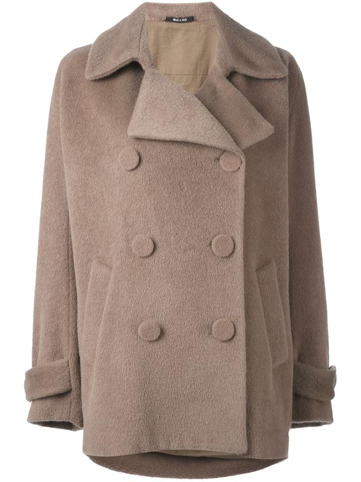 Maison Margiela Double Breasted Coat, Women's, Size: 42, Nude/neutrals, Cotton/viscose/alpaca/virgin Wool