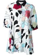 Antonio Marras Rose Print Blouse, Women's, Size: 42, White, Viscose/silk/spandex/elastane