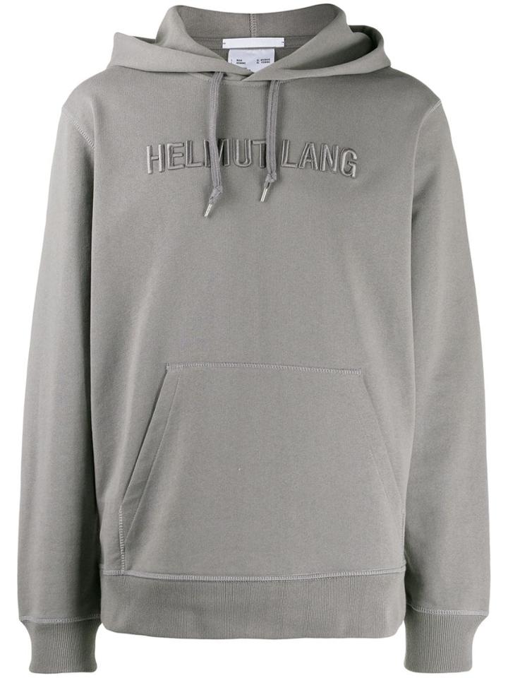 Helmut Lang Embroidered Logo Hoodie - Grey