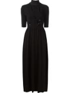 Fendi Embellished Knit Maxi Dress, Women's, Size: 40, Black, Cotton/polyamide/spandex/elastane/glass