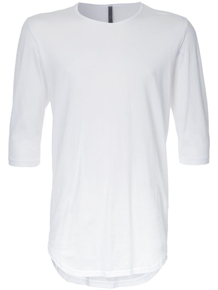 Kazuyuki Kumagai Curved Hem T-shirt, Men's, Size: 1, White, Cotton