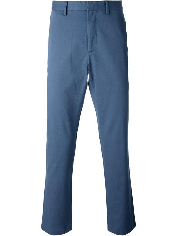 Michael Kors Chambray Trousers, Men's, Size: 33, Blue, Cotton/spandex/elastane