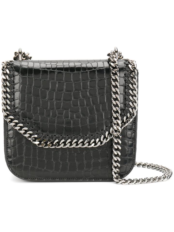 Stella Mccartney Croc-effect Falabella Box Shoulder Bag - Black