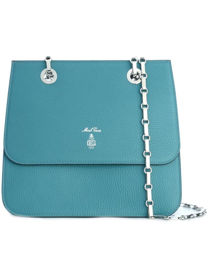 Mark Cross Chain Strap Shoulder Bag, Women's, Blue