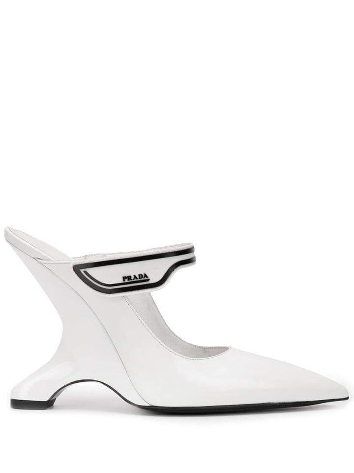 Prada Wedge Heeled Pumps - White