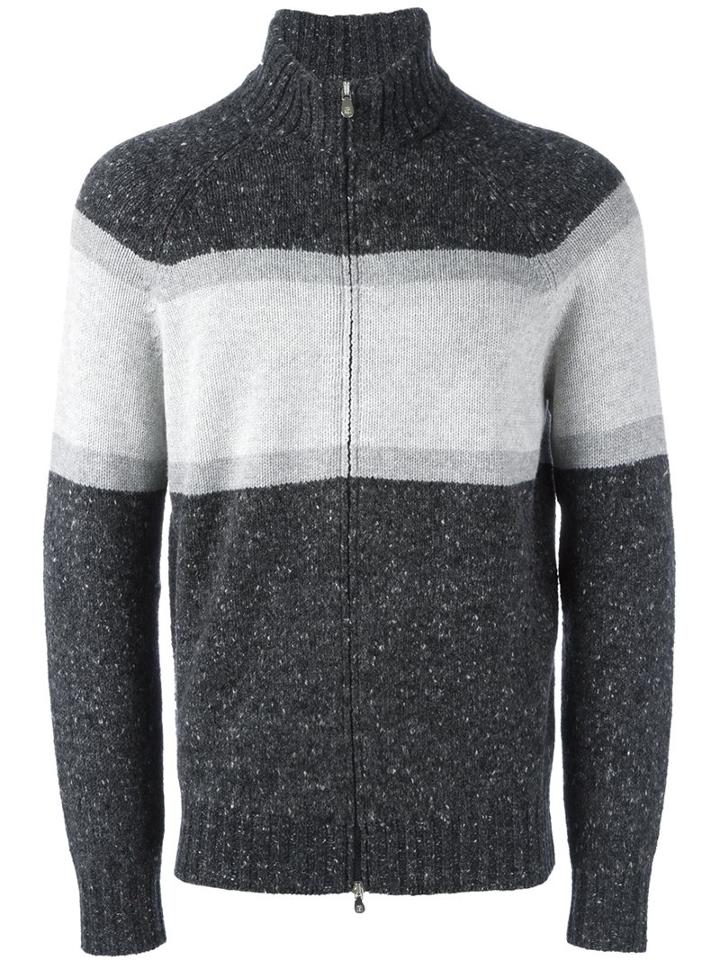 Brunello Cucinelli Zip-up Cardigan, Men's, Size: 50, Grey, Polyamide/cashmere/virgin Wool