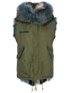 As65 - Fur Trimmed Parka - Women - Cotton/leather/polyamide/coyote Fur - Xs, Green, Cotton/leather/polyamide/coyote Fur
