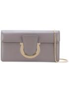 Salvatore Ferragamo - Gancio Clutch Bag - Women - Calf Leather/brass - One Size, Grey, Calf Leather/brass