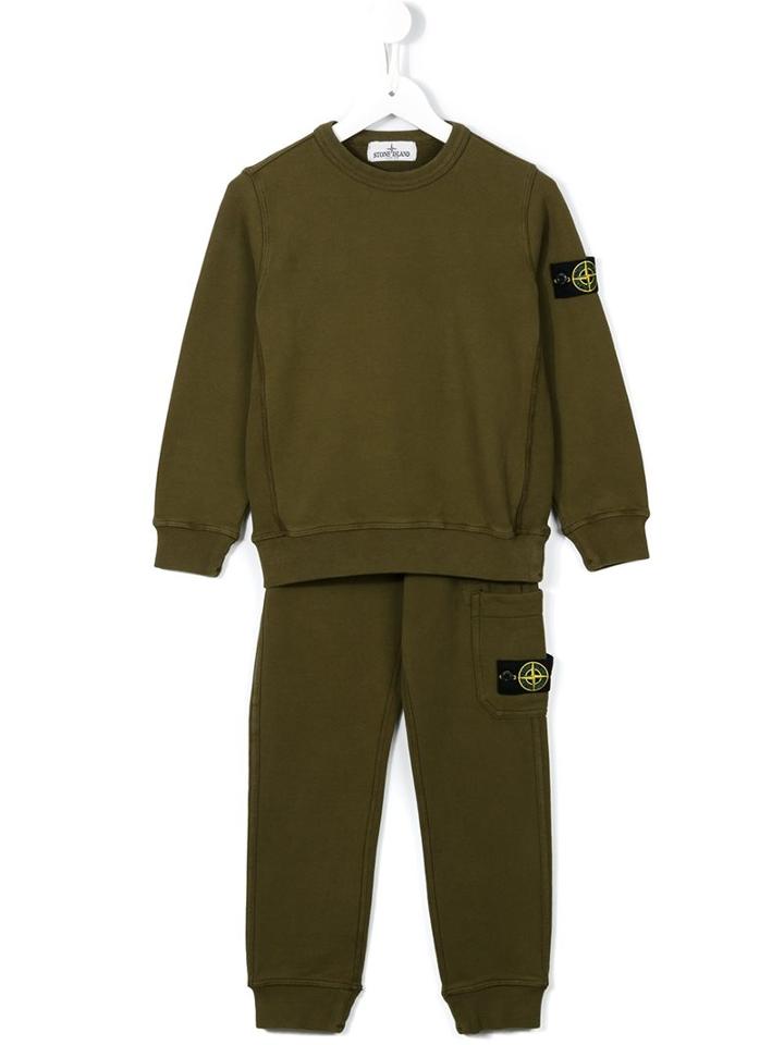 Stone Island Kids Logo Patch Tracksuit, Boy's, Size: 10 Yrs, Green