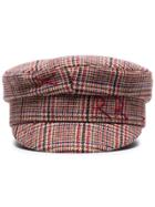 Ruslan Baginskiy Multicoloured Check Wool Baker Boy Hat