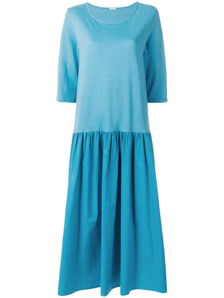 Apuntob Plain Flared Dress - Blue