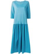 Apuntob Plain Flared Dress - Blue