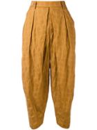 Issey Miyake Men - Harem Trousers - Women - Cotton - 1, Brown, Cotton