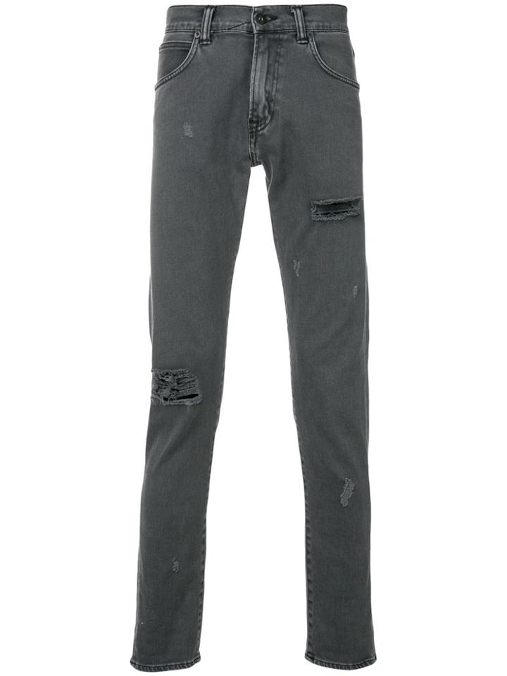 Edwin Distressed Slim Fit Jeans - Grey