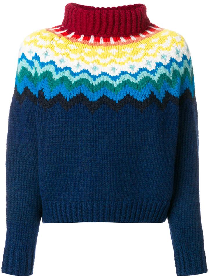 Anya Hindmarch Chunky Fair Isle Jumper - Blue