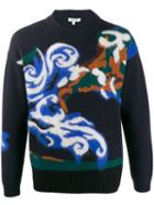 Kenzo Intarsia-knit Logo Sweater - Blue