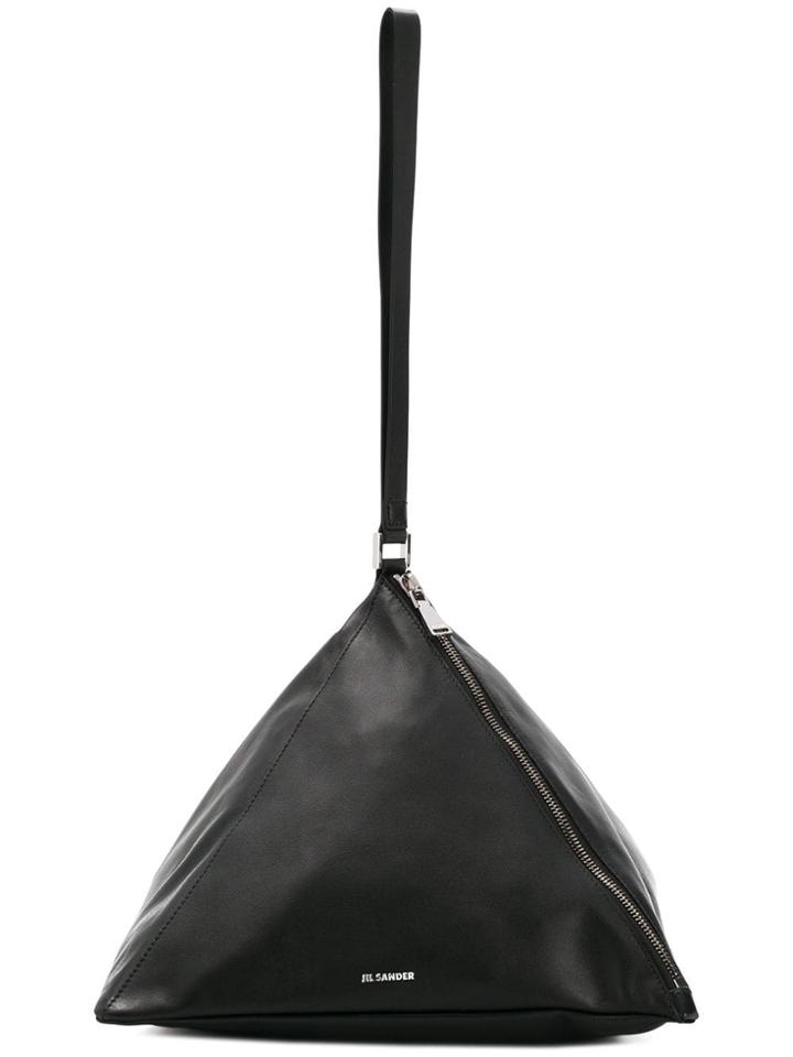 Jil Sander Triangle Clutch Bag - Black